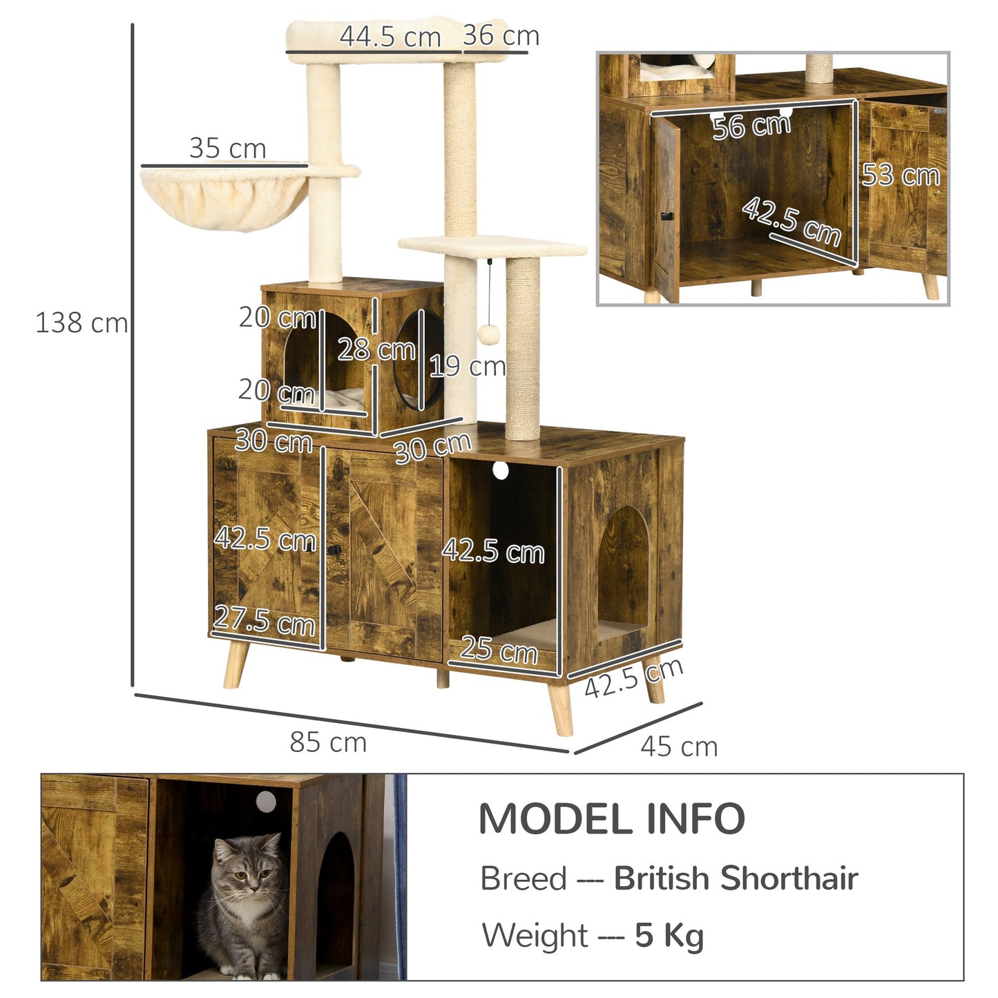 PawHut Cat Litter Box Enclosure