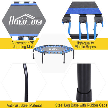 40" Mini Hexagon Steel Frame Trampoline with Anti-slip Rubber Pads Blue