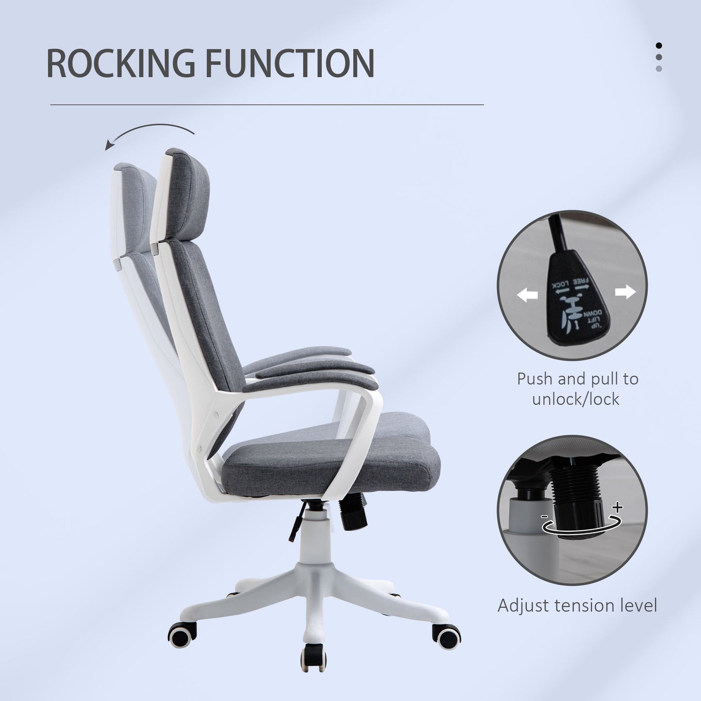 Vinsetto High Back Swivel Office Chair with Lumbar Back Support