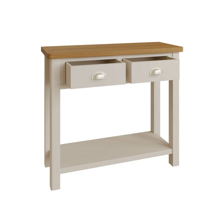 Westbridge Console Table Oak Grey 2 Drawers