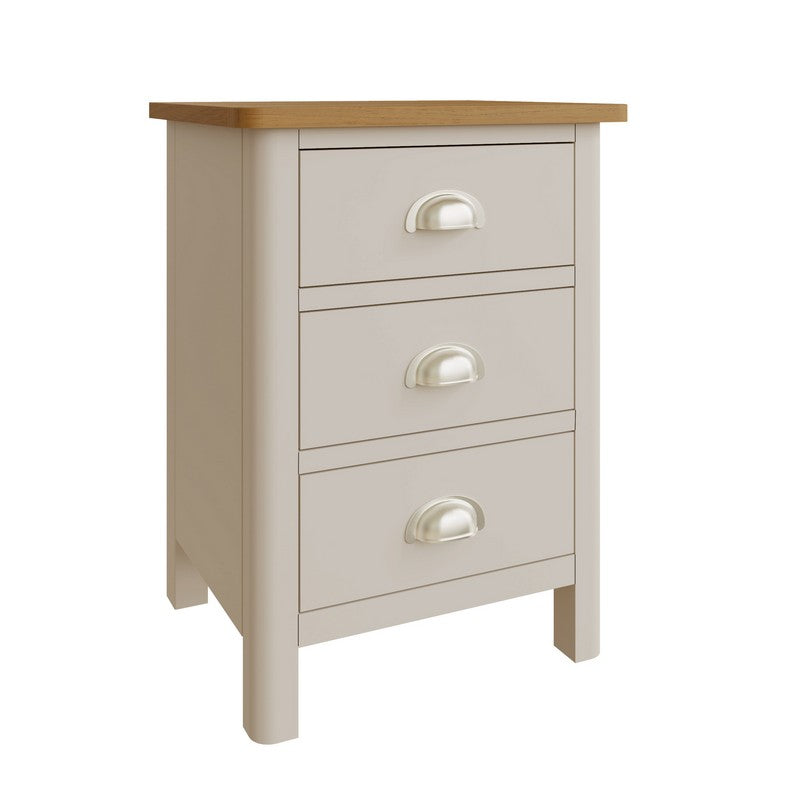 Westbridge Bedside Table Oak Grey 3 Drawers