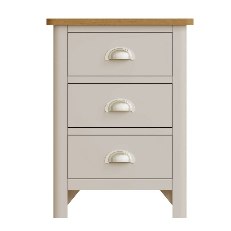 Westbridge Bedside Table Oak Grey 3 Drawers