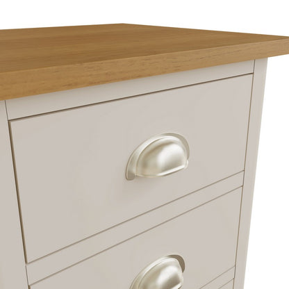 Westbridge Bedside Table Oak Grey 3 Drawers