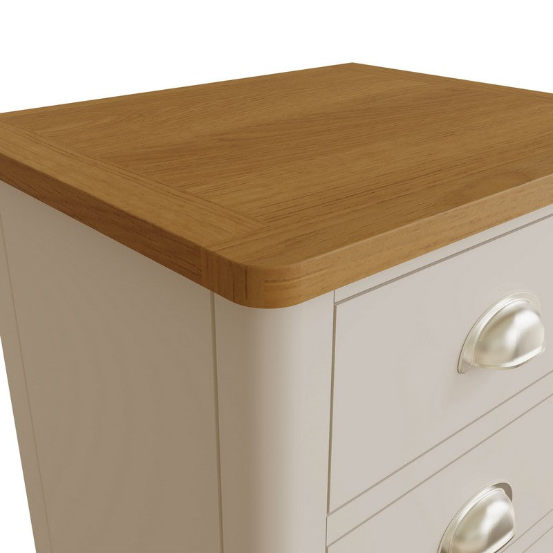 Westbridge Bedside Table Oak Grey 3 Drawers