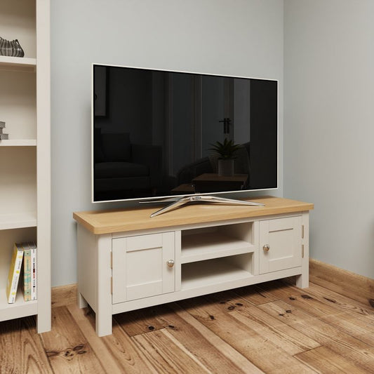 Westbridge TV Unit Oak Grey 2 Shelves 2 Doors