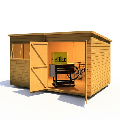 Shire Ranger 7' 10" x 11' 9" Pent Shed - Premium Coated Shiplap