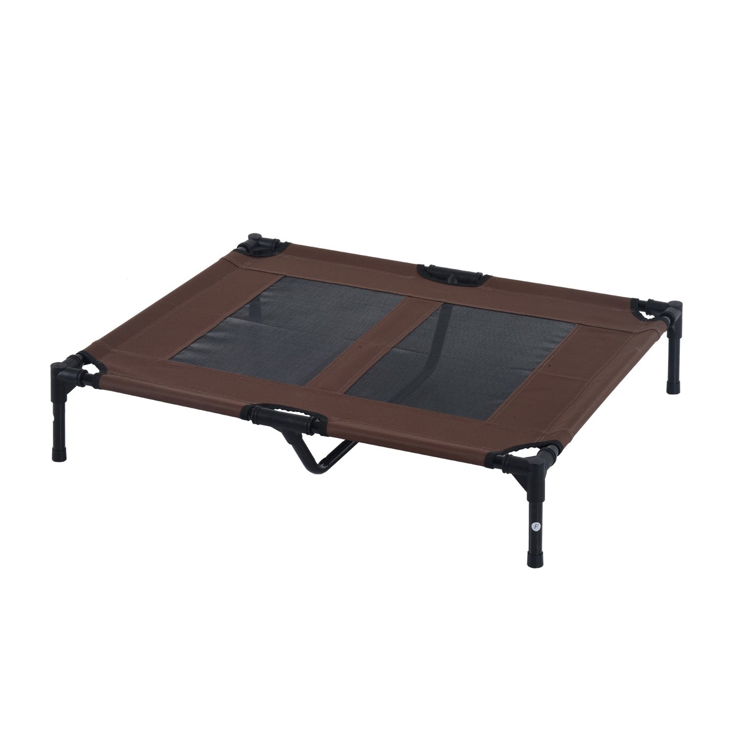 PawHut 91.5Lx76.2Wx18H cm Elevated Pet Bed-Brown/Black Frame