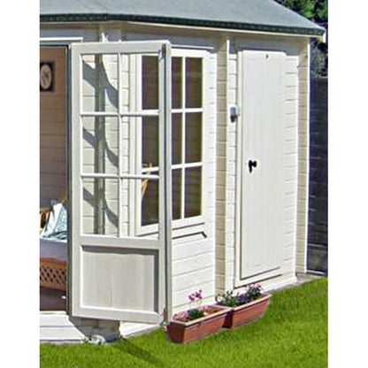 Shire Rowney 14' x 10' Hexagonal Hip Log Cabin - Premium 28mm Cladding Tongue & Groove