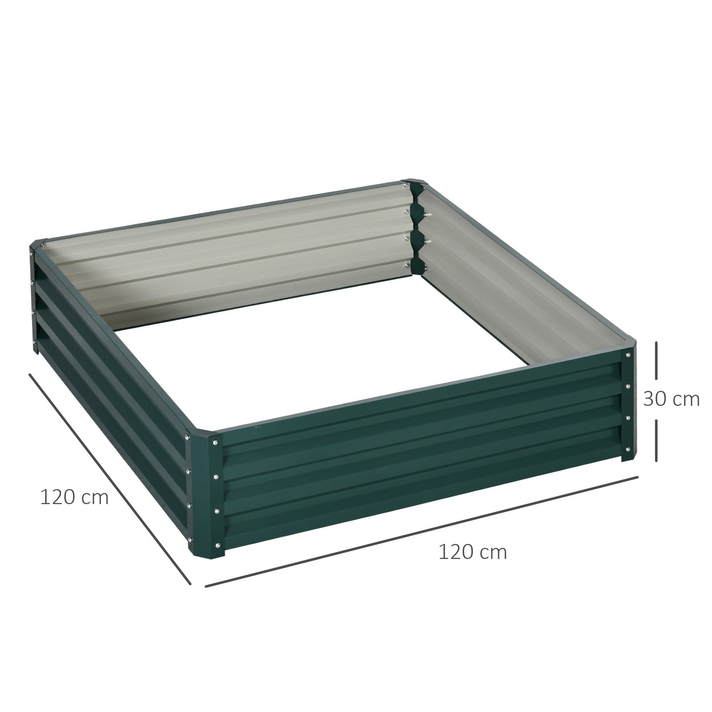 Outsunny Square Raised Garden Bed Box with Weatherized Steel Frame for Vegetables