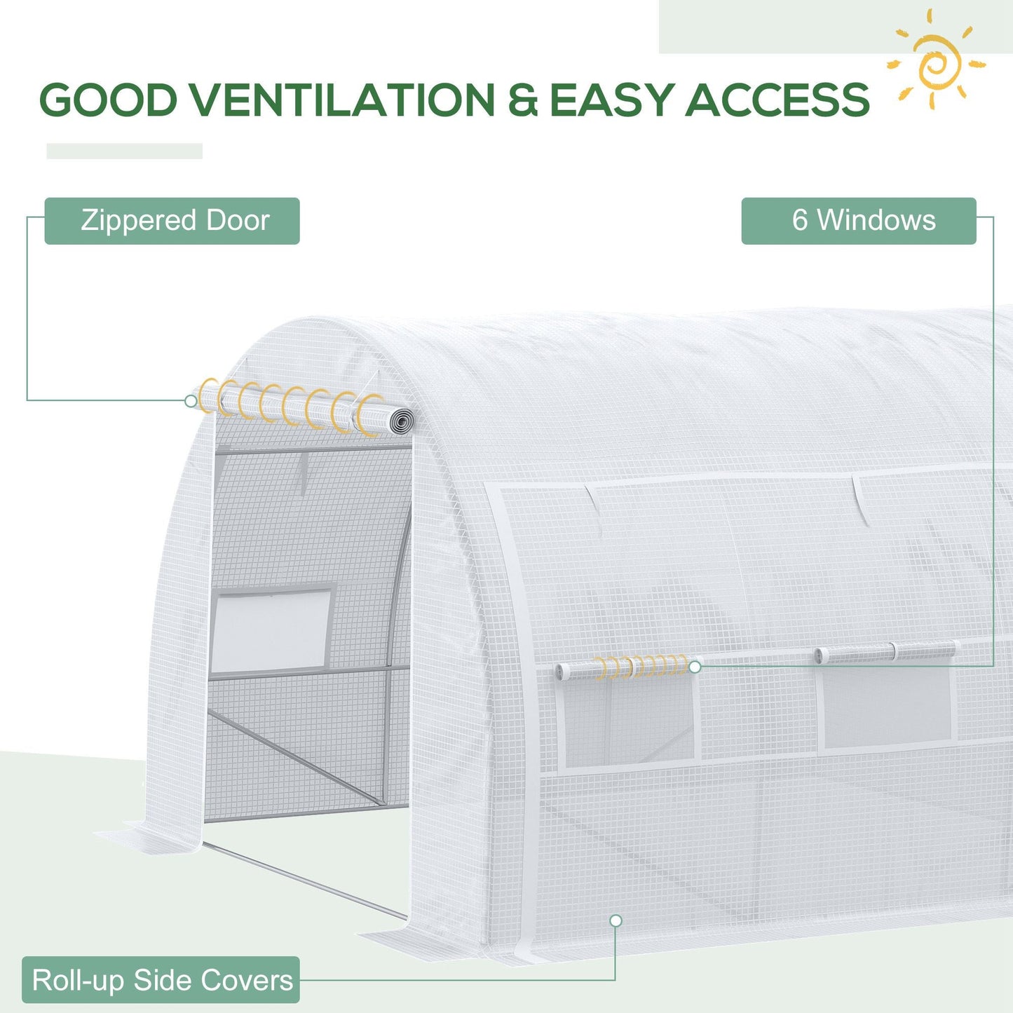 Outsunny 3 X 3 X 2 M Polytunnel Greenhouse