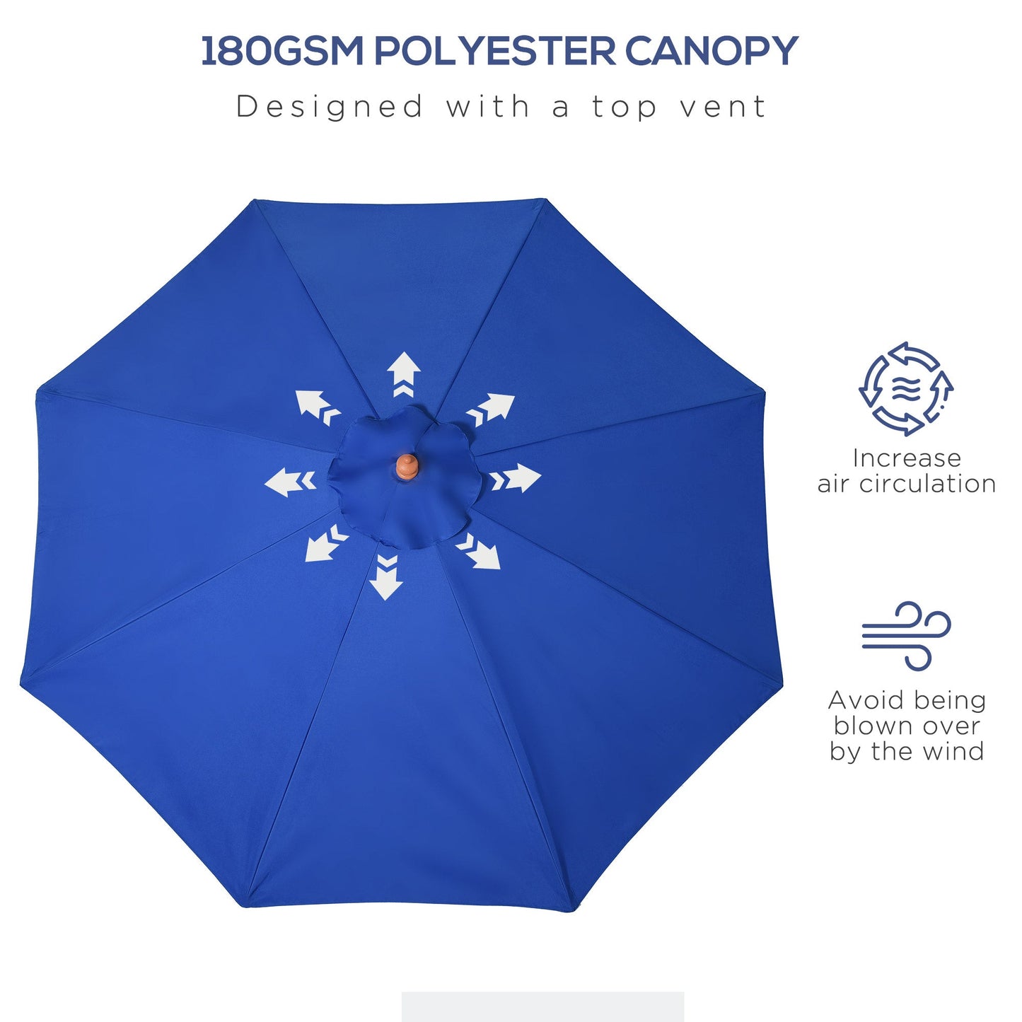 2.5m Garden Parasol Umbrella