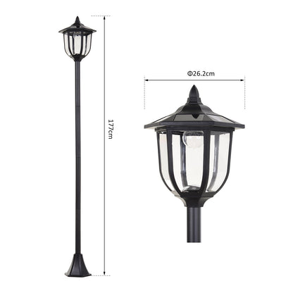 Outdoor Garden Solar Post Lamp Sensor Light LED Lantern Bollard Pathway Torch Light 1.77m Tall