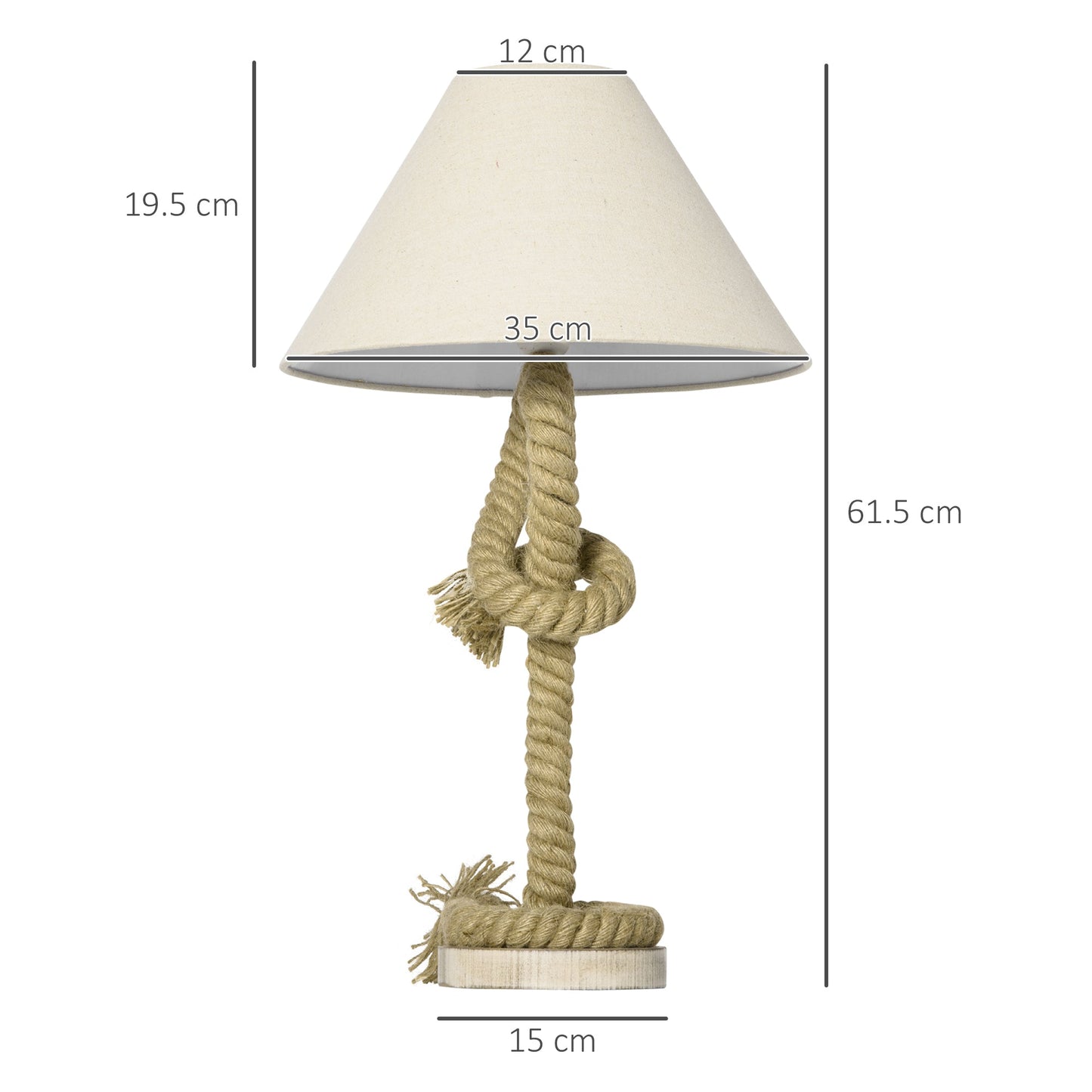 Nautical Style Table Lamp with Fabric Lampshade