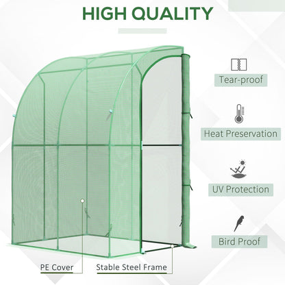 Outdoor Medium Plant Green House w/Zippered Doors Strong PE Cover 143x118x212cm