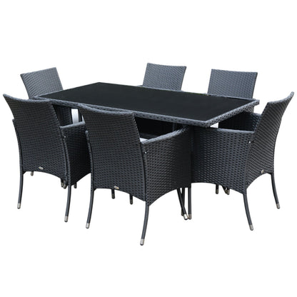 7-Pieces PE Rattan Dining Sets