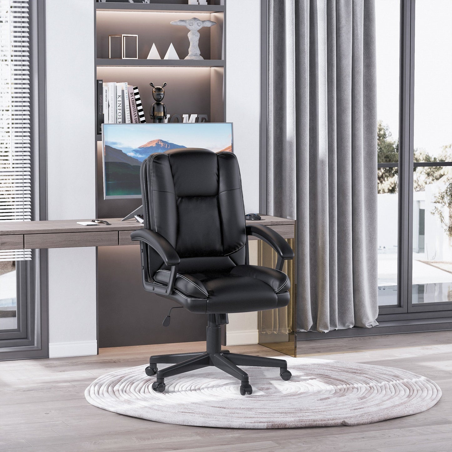 PU Leather Executive Office Chair-Black