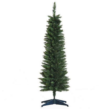 5FT Artificial Pine Pencil Slim Tall Christmas Tree with 294 Branch Tips Xmas Holiday Décor with Stand Green