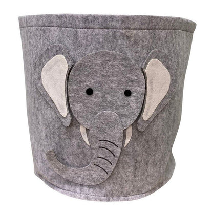 Elephant Fabric Laundry Bin 34 Litres - Grey