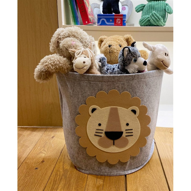 Lion Fabric Laundry Bin 34 Litres - Grey