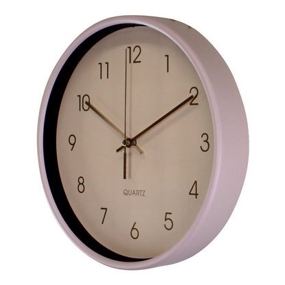 Clock Pink Wall Mounted Battery Powered - 25.5cm