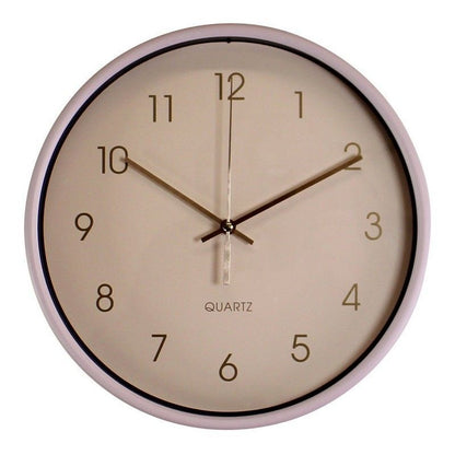 Clock Pink Wall Mounted Battery Powered - 25.5cm