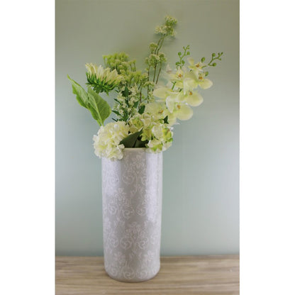 Hydrangea Artificial Flower Green & White - 49cm