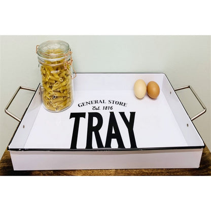 Tray Metal White - 51cm