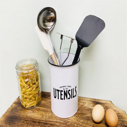 Metal Utensil Holder 2 Litres - White