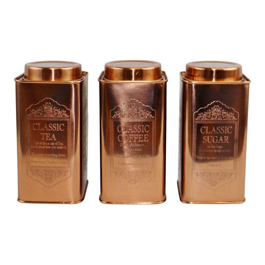 3 x Metal Tins Twist Lid 5.7 Litres - Copper