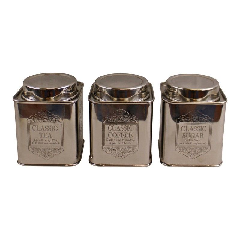 3 x Metal Tins Twist Lid - Copper