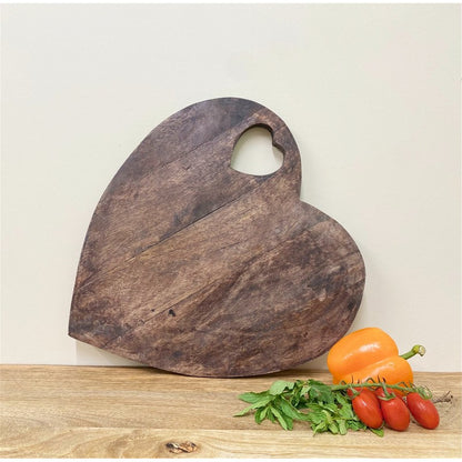 Heart Chopping Board Wood - 40cm