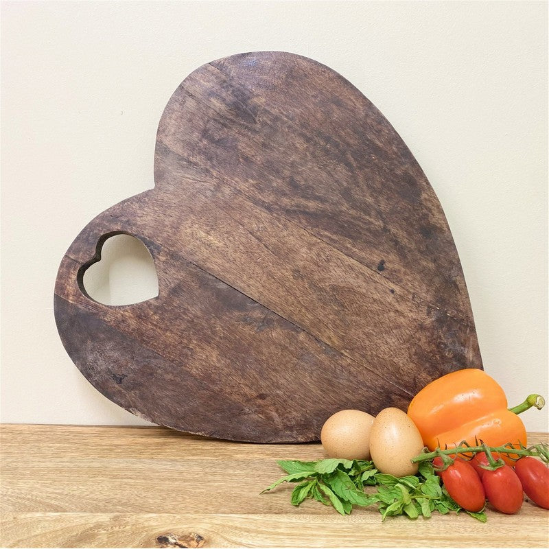 Heart Chopping Board Wood - 40cm