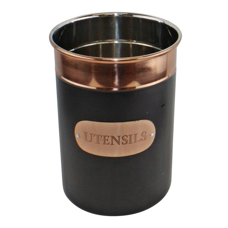 Metal Utensil Holder 2.2 Litres - Black & Copper