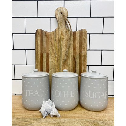 3 x Ceramic Jars 12.5cm - Grey