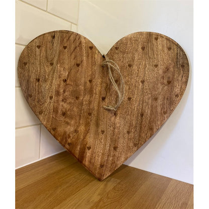 Heart Chopping Board Wood - 40cm