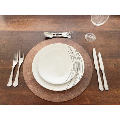 4x Placemat Wood with Bark Pattern - 38cm