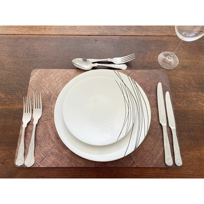 4x Placemat Wood with Bark Pattern - 45cm