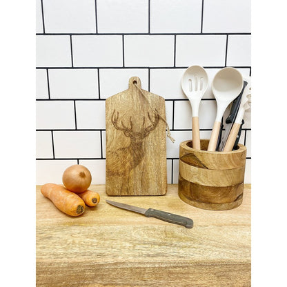 Chopping Board Wood with Stag Pattern - 30cm