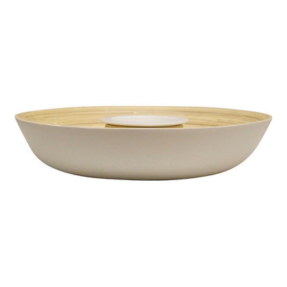 Dip Dish Bamboo & Ceramic White - 32cm