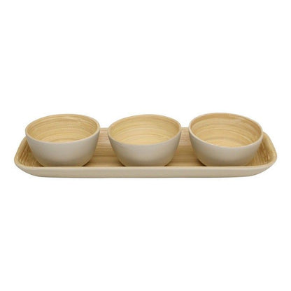 3x Bowl Bamboo White - 10cm