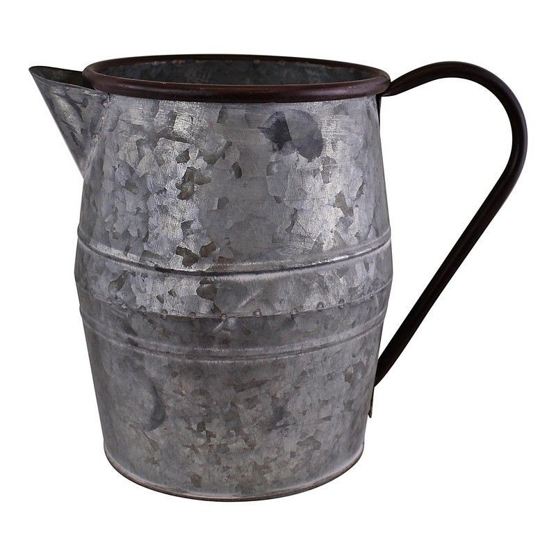 Jug Planter Metal Silver - 27cm