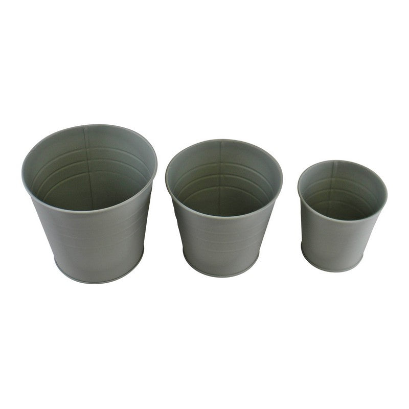 3x Planter Metal Green