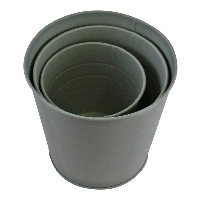 3x Planter Metal Green