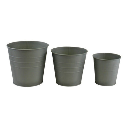 3x Planter Metal Green