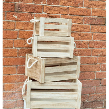 4 x Wood Crates - Natural