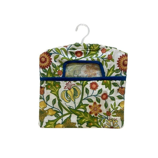 Sussex Peg Bag Cotton Blue with Floral Pattern - 36cm