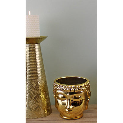 Buddha Planter Ceramic Gold - 12cm