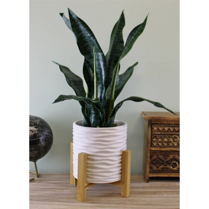 Planter Stoneware White - 15cm