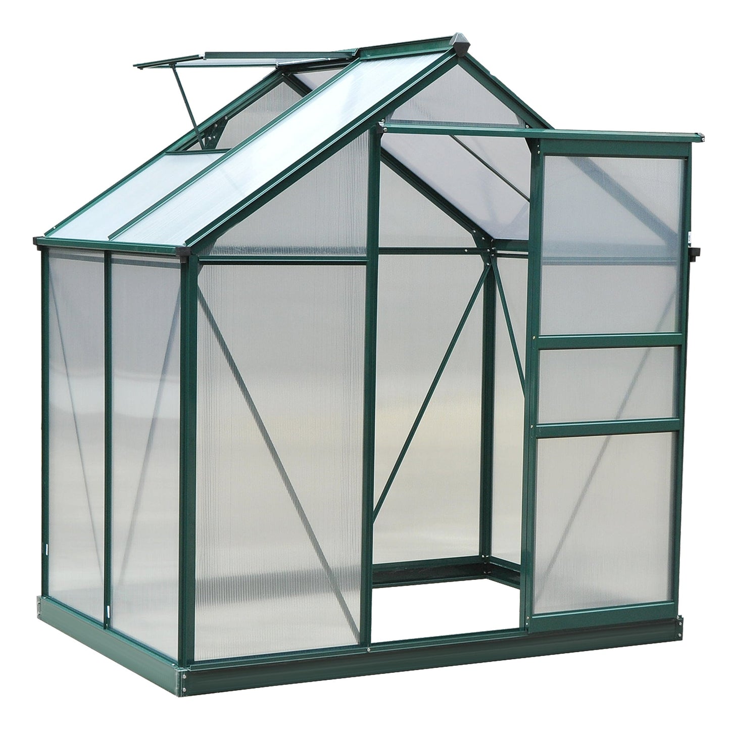 6 x 4 Greenhouse Walk-In Aluminium & Polycarbonate by Greenery