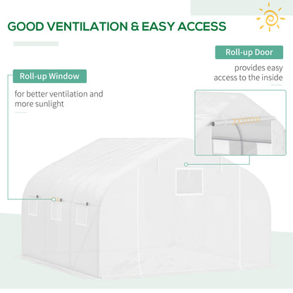 Walk In Greenhouse Cover Replacement Plant Growhouse PE Cover 4.5x3x2m White